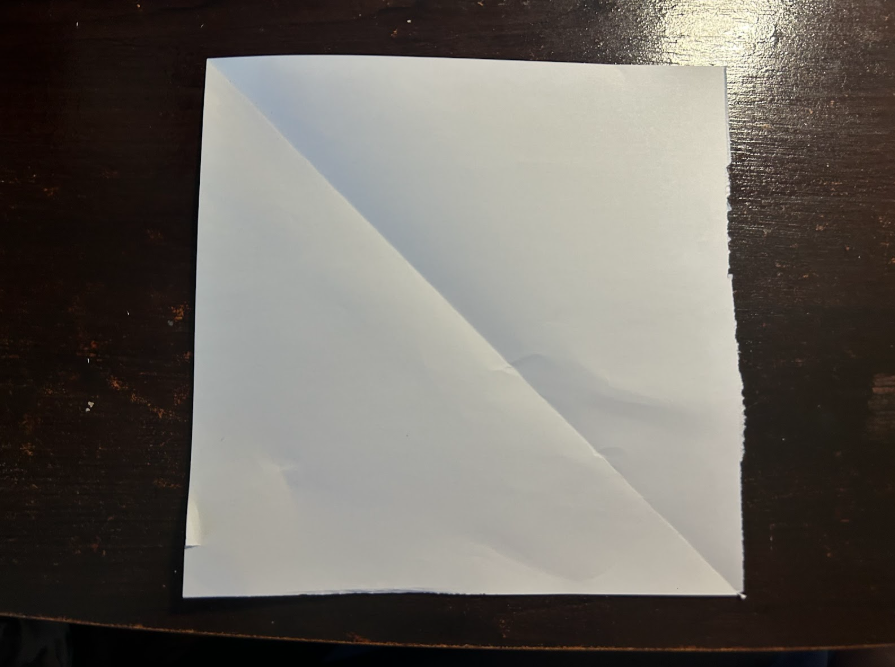 A4 paper ready for folding