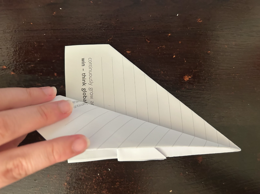 Folding top corners to center