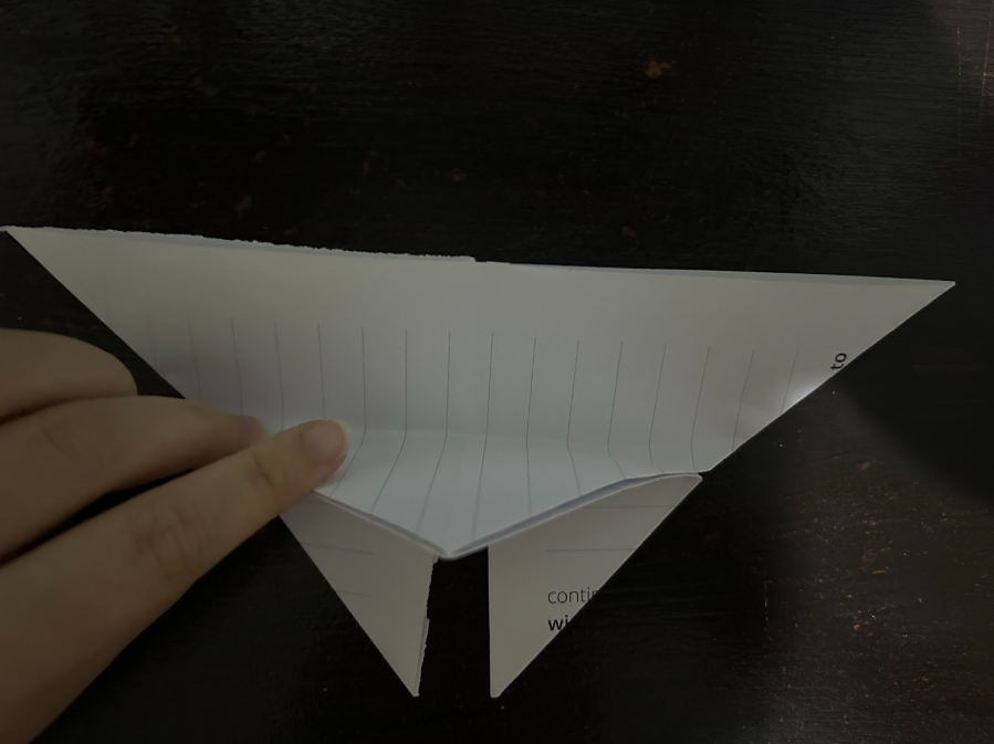 Folding top corners to center