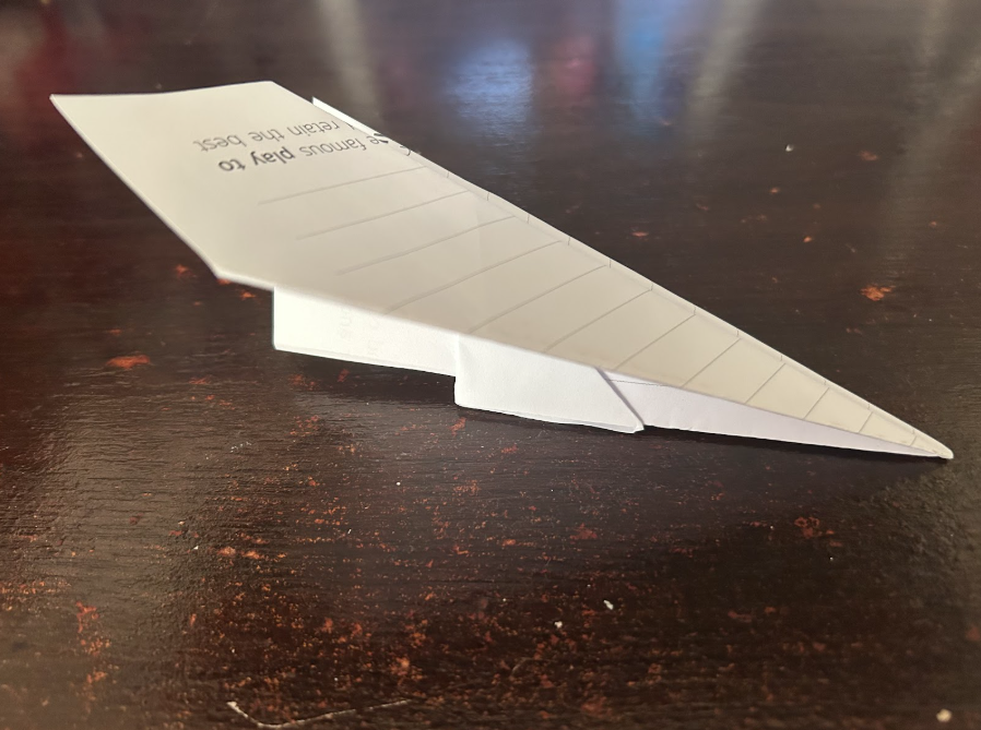 Folding top corners to center