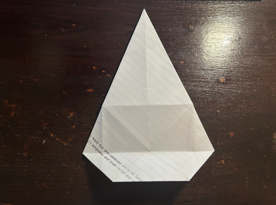 Folding top corners to center