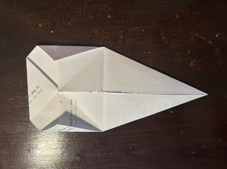 Folding top corners to center