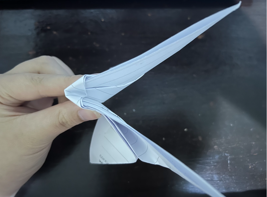Folding top corners to center