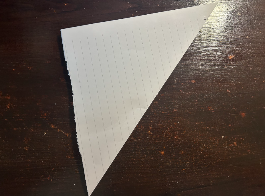 Paper folded in half