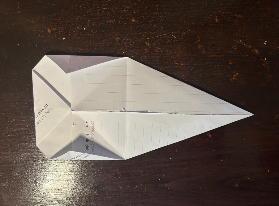 Folding top corners to center