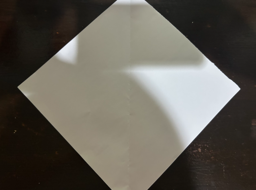 Paper folded in half