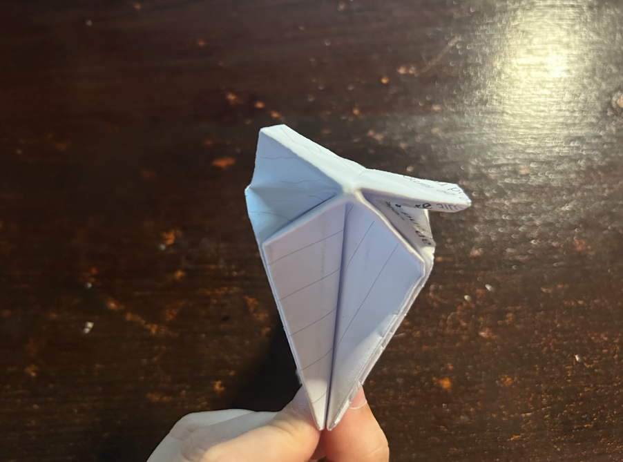 Folding top corners to center