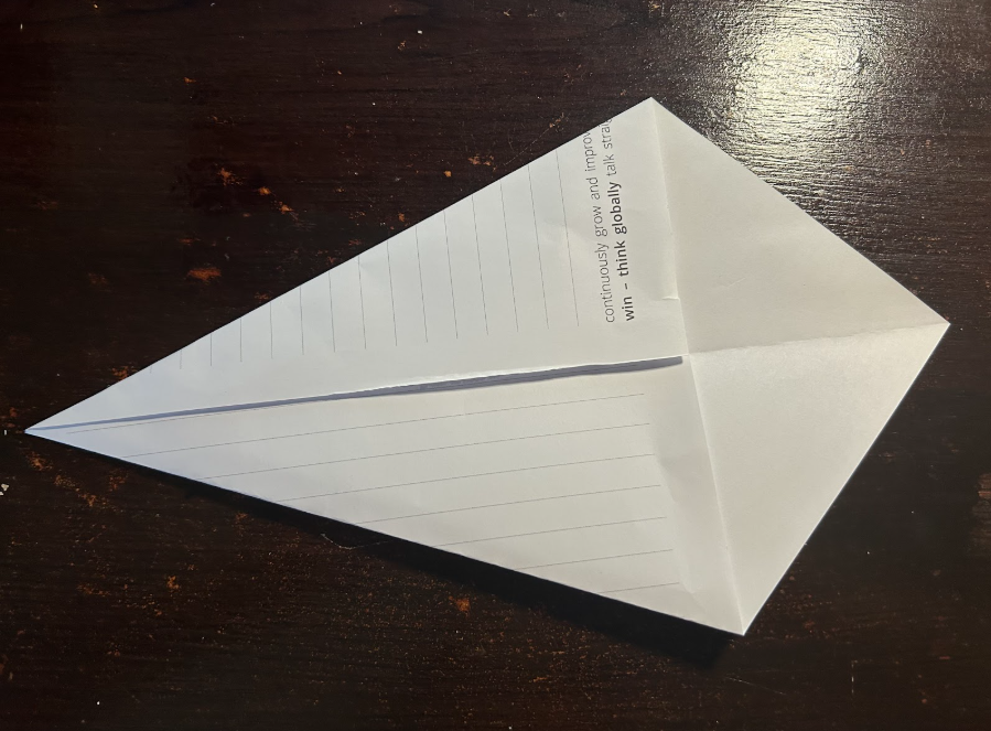 Folding top corners to center