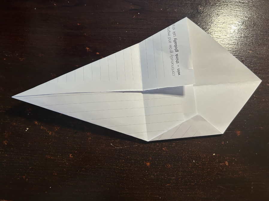 Folding top corners to center