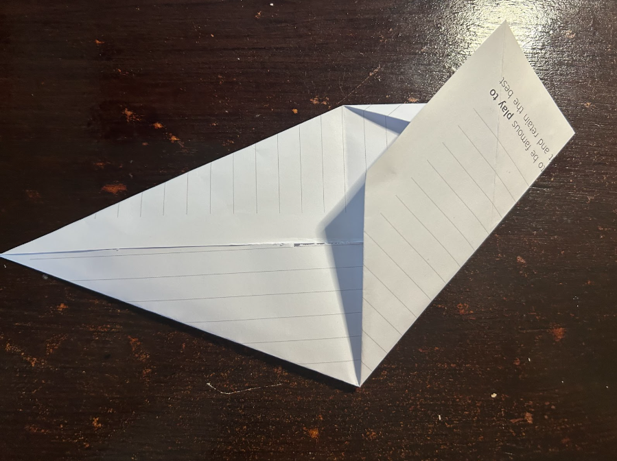 Folding top corners to center
